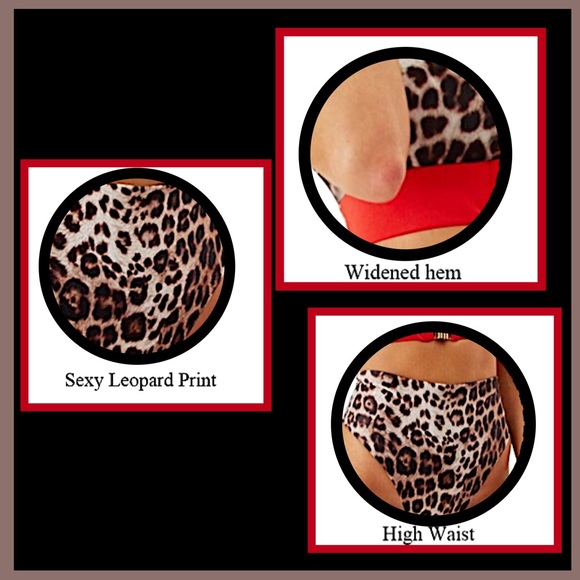 High Waist Leopard Print / Red Bikini NWT - Picture 3 of 8